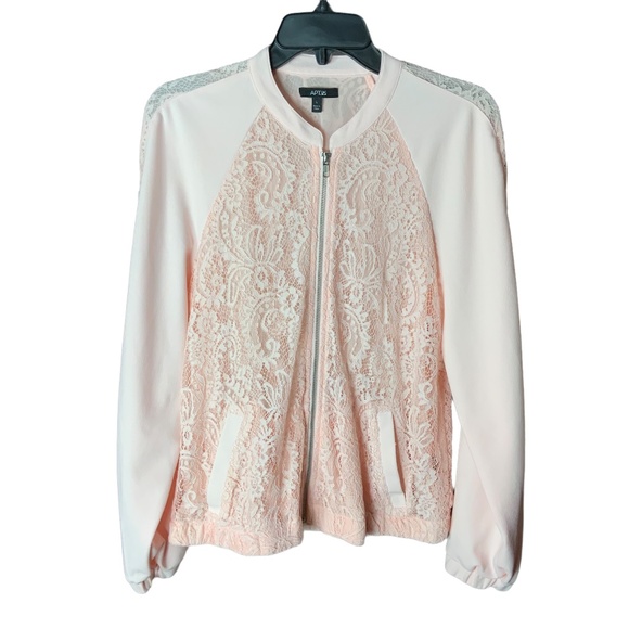 Apt. 9 Jackets & Blazers - Apt 9 Pink Lace Jacket Sz L